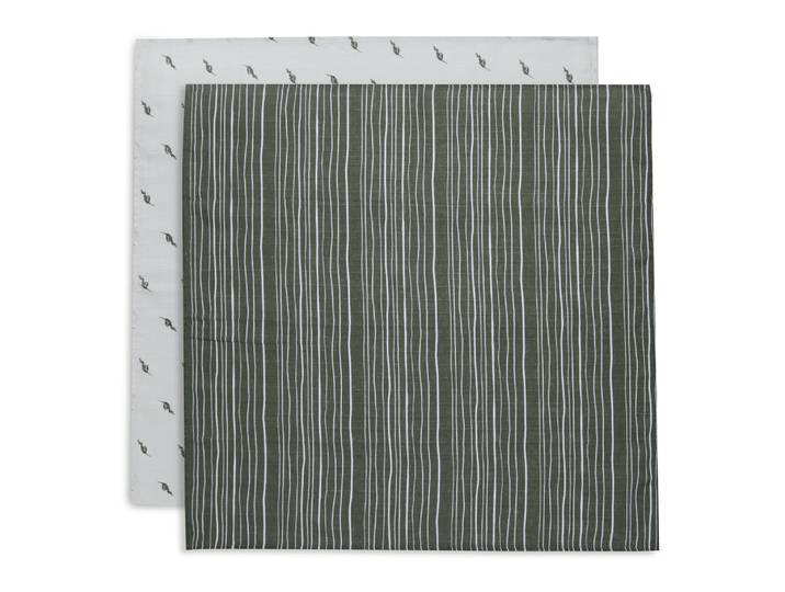 Spucktücher Stripe Olive Leaf Green 2er Set