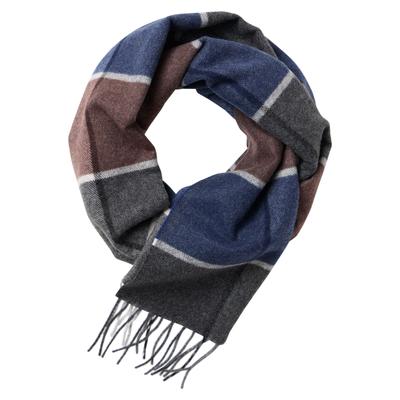 Schal CASAMODA "CASAMODA Schal kariert", Herren, blau, 45% Polyester, 20% Polyamid, 20% Polyacryl, 15% Wolle, Modetücher Schal