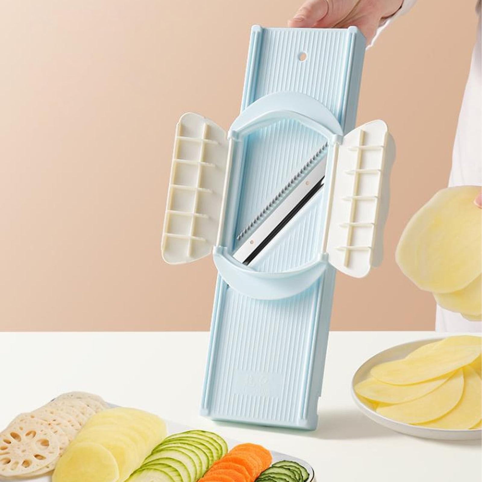 Merkloze Mandoline Snijmachine - Efficiënte Groente- en Fruit Slicer