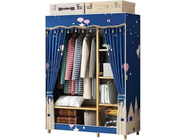 LoiYtrd Tragbarer Kleiderschrank aus Vliesstoff mit Bezug(121x43x162cm)