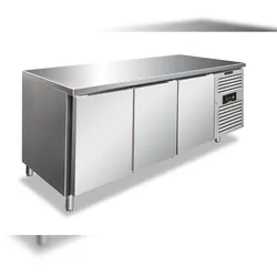 KLIMAITALIA Edelstahl-Gefriertisch mit 3 belüfteten Türen. Automatisches Auftauen. Temperatur -22°C/-18°C.  Maße LxWxH 179,5x70x86 cm. CXF3100BT