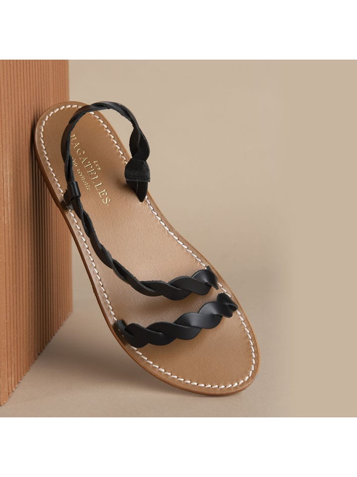 Les BAGATELLES Leder-Sandalen "Maria" in Schwarz - 40
