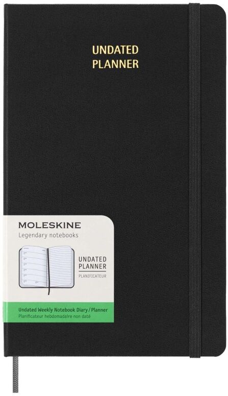 Agenda non daté personnalisable format L Moleskine noir