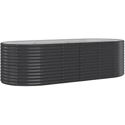 Helloshop26 - Pflanzkasten Hochbeet Blumenbeet Terrasse Garten pulverbeschichteter Stahl Anthrazit 02_0039477