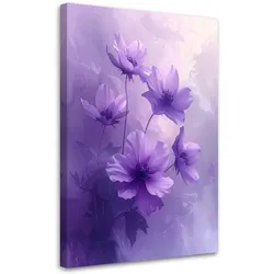 LEINWANDBILDER, Zarte lila botanische Blumen