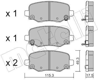 Metelli Bremsbelagsatz, Scheibenbremse 22-1002-1 Für Fiat Jeep