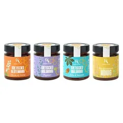 AROMA OLYMP Griechischer Honig 4er Set, davon 2x Bio 4 versch. Sorten Inhalt 4x 200g