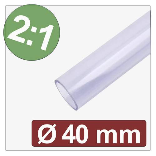 Quadrios 25CA617 Schrumpfschlauch ohne Kleber Transparent 40mm 20mm Schrumpfrate:2:1 Meterware