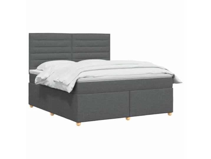 vidaXL Boxspringbett mit Matratze Dunkelgrau 180 x 200 cm Stoff Individuelle Höhe für maßgeschneiderten Komfort. Fix und langlebig für eine lange Nutzung