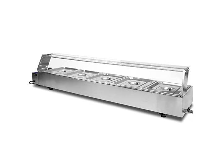 KuKoo – Bain Marie Electrique Professionnel à 5 Bacs GN 1/2 en Acier Inoxydable