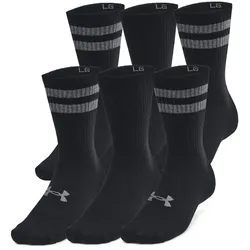 6er Pack UNDER ARMOUR Essential Crew Socken 001 - black/black/castlerock XL (47.5-50.5)