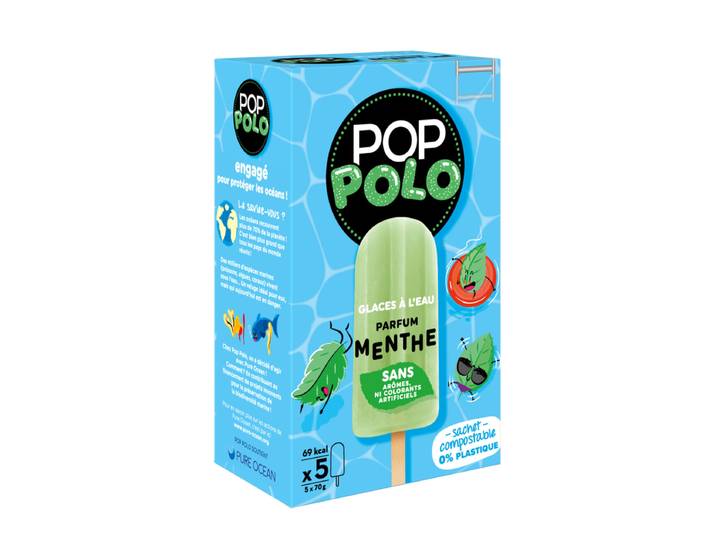 POP POLO Bâtonnets de glace menthe - 5 pièces / 350 g