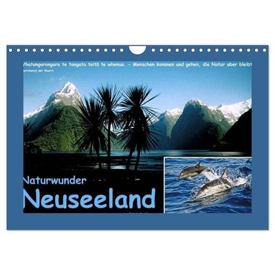 Naturwunder Neuseeland - in Bild und Text (Wandkalender 2026 DIN A4 quer), CALVENDO Monatskalender