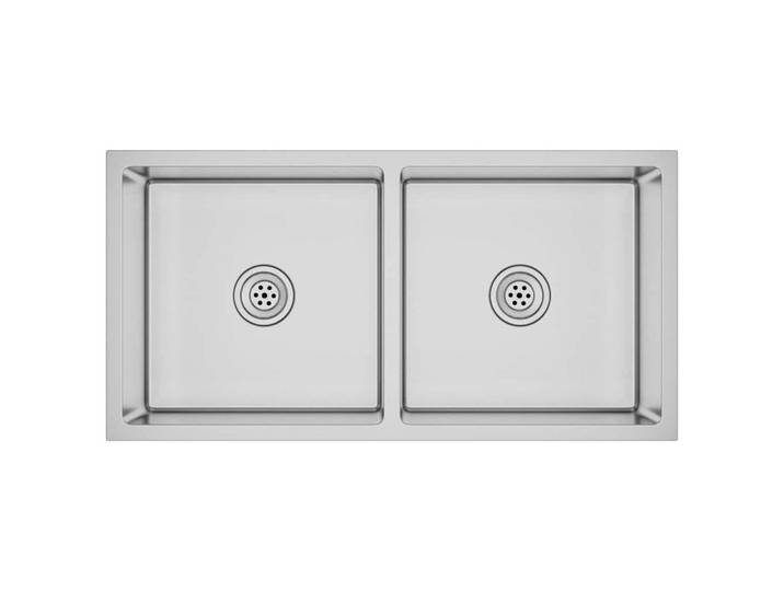 vidaXL Einbauspüle Handgemachte Einbauspüle Edelstahl, 44/86.5 cm