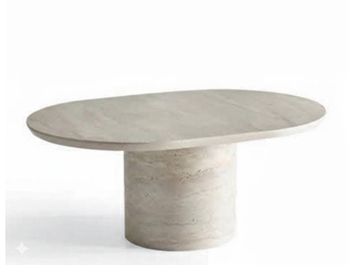 Xlmoebel Couchtisch Eleganter ovaler Couchtisch aus Holz in Beige für Ihr Wohnzimmer (Couchtisch, Ovaler Couchtisch), Made in Europa