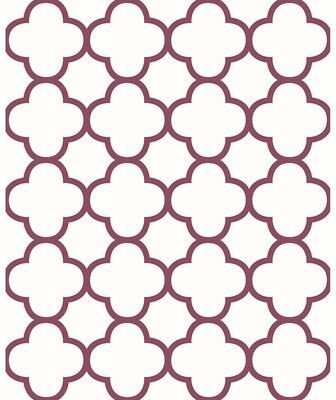 A-Street Prints Origin Burgundy Quatrefoil Wallpaper