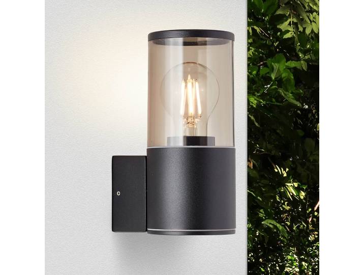 Wandlamp buiten Sergioro, dimbaar, zwart, Aluminium, Wandlamp buiten