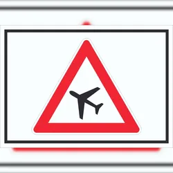 HB-Druck Schild Achtung Flugbetrieb Symbol A1 (594x841mm)