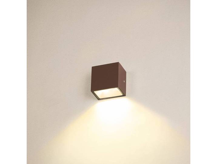 LED-wandlamp buiten Sitra Single, bruin / roest, Aluminium, Modern, LED wandlamp buiten