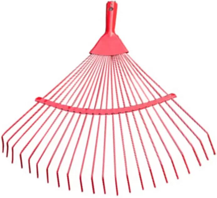 INF 22-Zinken-Gartenrechen aus hartem Stahldraht mit 4-teiligem abnehmbarem Griff – Vielseitiges Werkzeug zur Reinigung von Rot