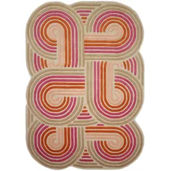WOLLTEPPICH SOAR, abstrakt, Rosa, 160 x 230 cm