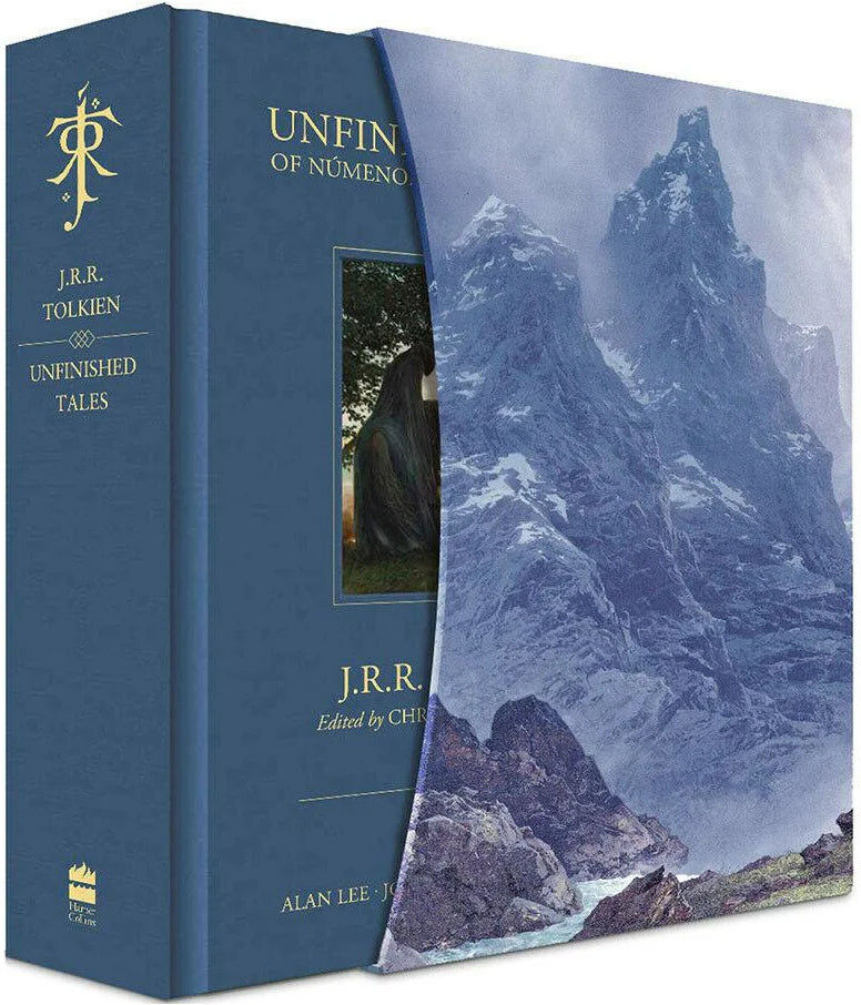 HarperCollins Unfinished Tales by J.R.R. Tolkien - 40th Anniversary Illustrated Deluxe Slipcased Hardback with 18 Colour Paintings by Alan Lee, John Howe & Ted