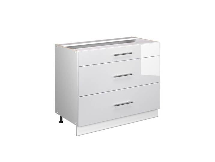 Meuble cuisine Fame-Line 100cm sans PT Blanc Haute brillance/Blanc Vicco 61620
