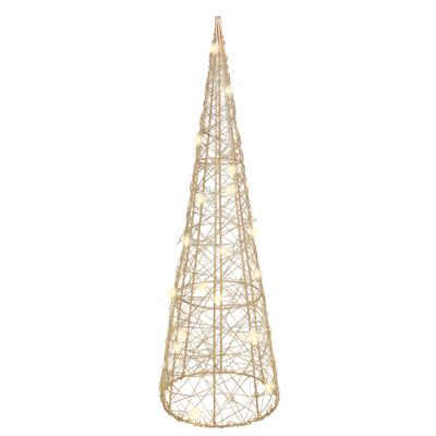 LED-Dekofigur I.GE.A. "LED-Pyramide", beige (gold), B:14cm H:45cm, Draht, Dekofiguren, Dekofigur Weihnachtspyramide Weihnachtsdeko Weihnachtsbaum Christbaum