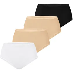 NUR DIE Damen Taillenslip Bio-Baumwolle GOTS-zertifiziert 4er Pack