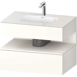 Duravit Collection One Einbauwaschtisch mit Konsolenwaschtischunterbau, 800x550x600mm, Nische Weiß Supermatt, QA4785084220000, Farbe: Weiß Hochglanz