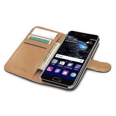 Celly Wally Handytasche 14 cm (5,5') Buchtasche Schwarz (Huawei P10 Plus) (WALLY646)