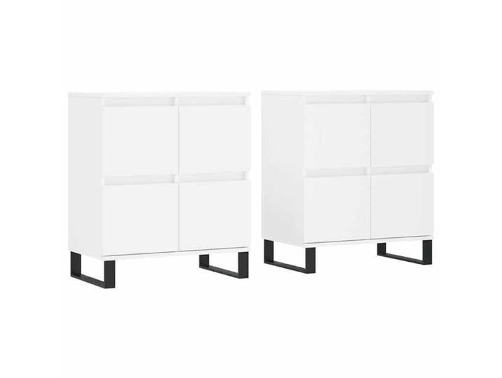NOUVEAU Meuble Enfilade - Lot de 2 Buffets - Armoire Bas vitrine - blanc - Bois d'ingénierie - 120x35x70cm  97304