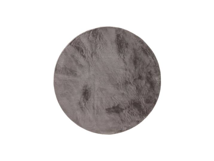 Tapis fausse fourrure gris d 200 rond