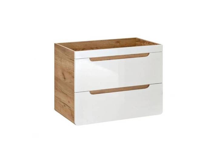 Meuble sous vasque - ARUBA - Archipel White - Blanc brillant - MDF - 80x45x59 cm