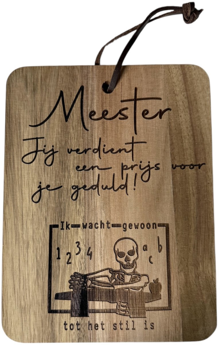 CNCCreative Houten Ophangbord met Illustratie als Cadeau voor de Meester of Docent