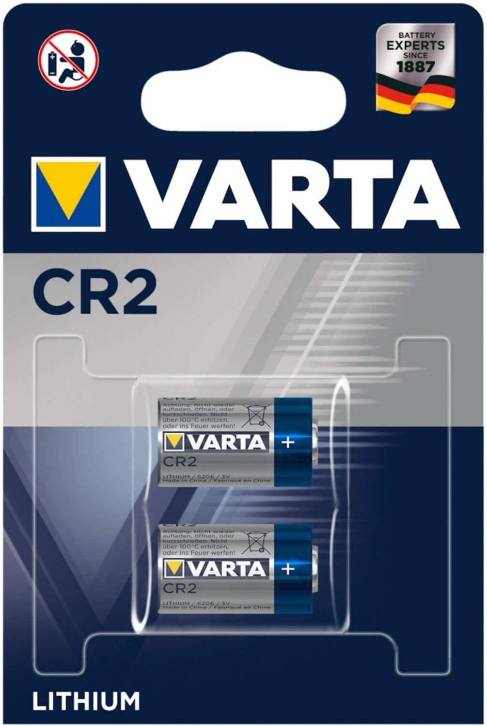 Varta Batterie Profess. CR2 2er Blister, 3,0V (6206301402)