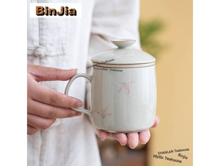 Tasse de séparation de thé avec filtre à orchidée peint à la main de 340ml, tasse à thé Antique avec infuseur, machine à thé domestique, tasse d'eau de bureau, articles de thé