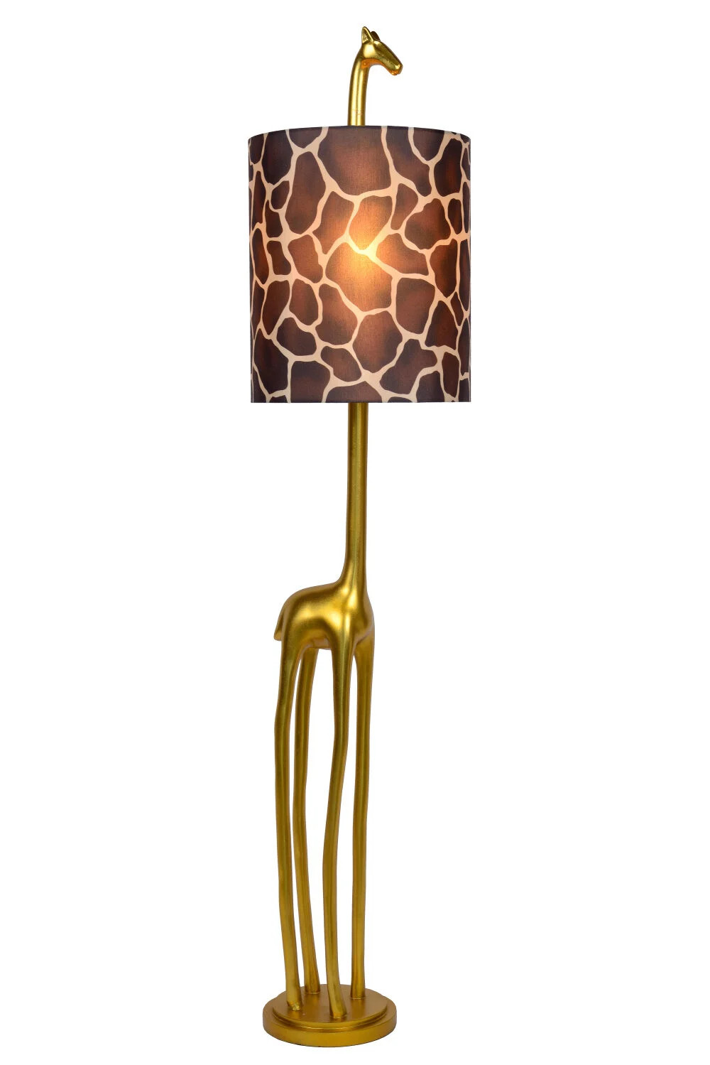 Lucide Extravaganza Miss Tall Design Vloerlamp - Goud/Messing, Bruin en Zwart - Diameter: 31,5 cm, Hoogte: 165 cm