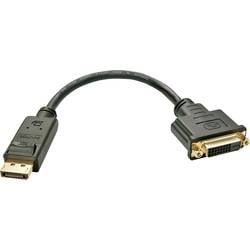 LINDY 41004 Monitor Adapterkabel [1x DisplayPort Stecker - 1x DVI-Buchse 24+1pol.] 15.00 cm Schwarz