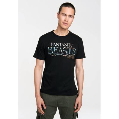 T-Shirt LOGOSHIRT "Fantastic Beasts", Herren, Gr. XL, schwarz, 100% Baumwolle, bedruckt, normal, Rundhals, Shirts T-Shirt, mit tollem Frontdruck