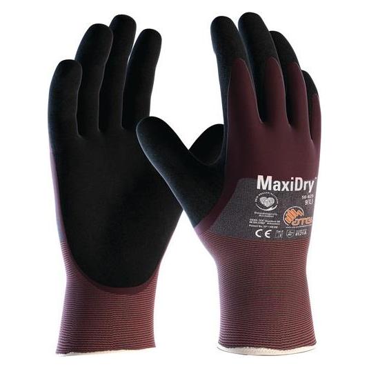 ATG Handschuhe MaxiDry 56-425 Grösse 8 lila/schwarz EN 388 PSA-Kategorie II (8) (2372-8)