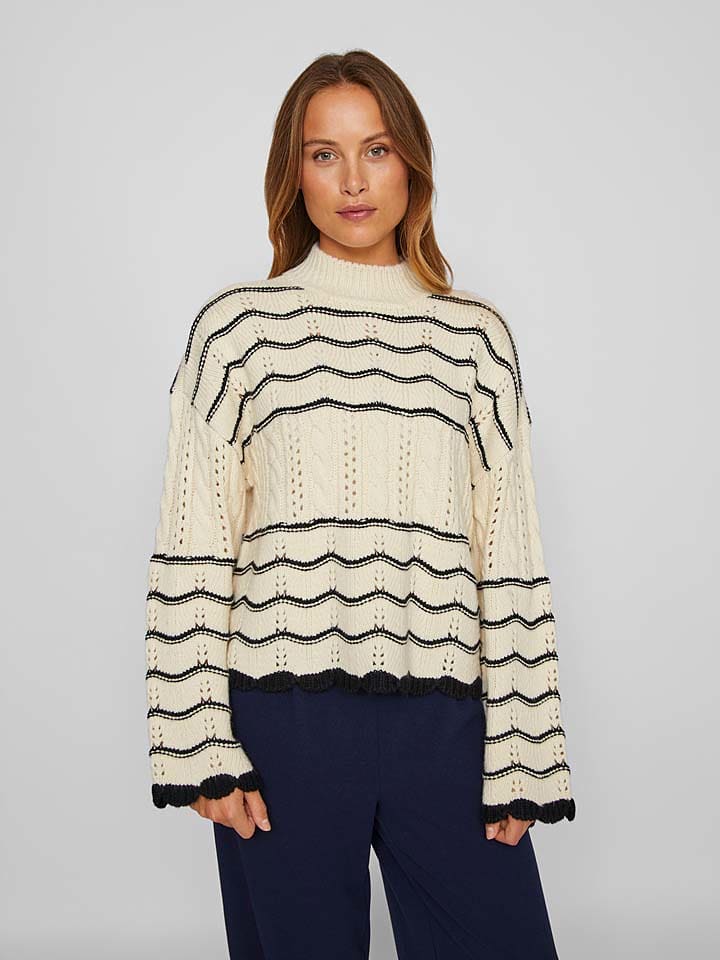 Vila Pullover in Creme - L