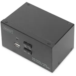Digitus KVM-Switch, 2-Port, Dual-Display, 4K, HDMI®