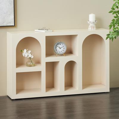 ARCILLA ELEMENTAL Black or Cream Metal 5 Shelf Geometric Storage Shelving Unit