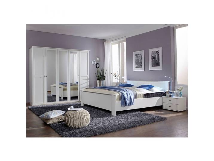 Schlafzimmerset Chalet 4-teilig 225cm Weiß/Weiß