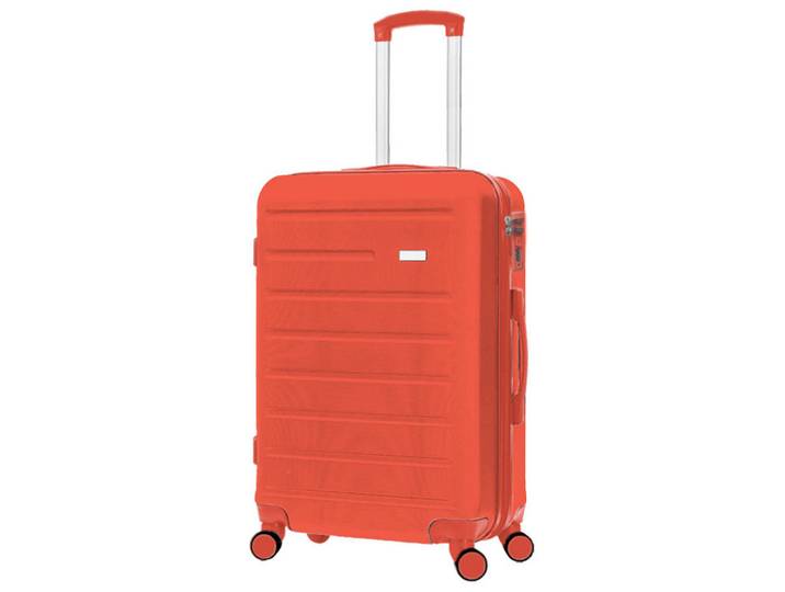 Novel Reisekoffer, Rot, Metall, Kunststoff, 76x49x29 cm, Trennwände im Innenraum, Zahlenschloss, 360°-Rollensystem, Freizeit & Co, Koffer & Taschen, Reisekoffer