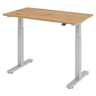 bümö elektrisch höhenverstellbarer Schreibtisch Asteiche 120x67 cm - kleiner Schreibtisch höhenverstellbar elektrisch, elektrischer Schreibtisch &