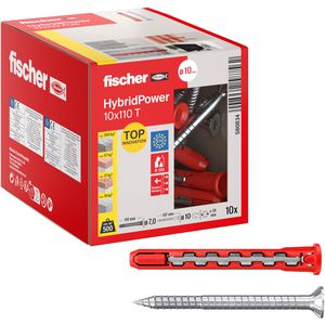 Fischer Schrauben-Dübel-Set 580834, HybridPower, 10x110mm Universaldübel & Schrauben (Vollgewinde), 20-teilig