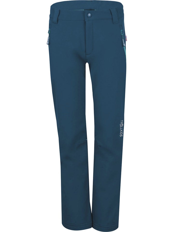 Trollkids Softshellhose "Fjell" in Dunkelblau - 116