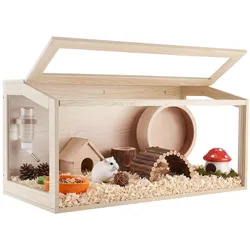 VEVOR Hamsterkäfig Nagerkäfig Nagarium Hamstergehege Holz 1018x518x510mm, 270°-Sichtfenster Nagersicherer mit Deckel Belüftung für Goldhamster Zwerghamster Meerschweinchen Rennmäuse